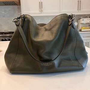 Coach Olive Green Leather Shoulder Bag